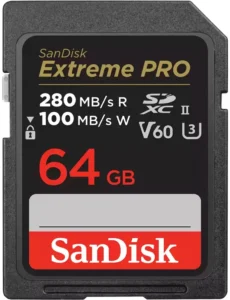 SanDisk Extreme PRO SDHC and SDXC UHS-II Card 280MB/s 64GB
