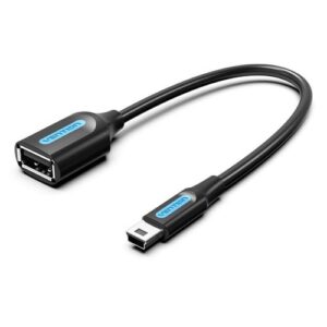 Vention USB 2.0 Mini-B Male to A Female OTG Cable 0.15M Black PVC Type CCTBB