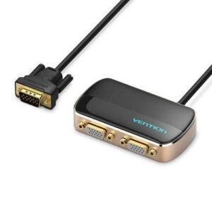 Vention 1 In 2 Out VGA Splitter Black Aluminium Alloy Type