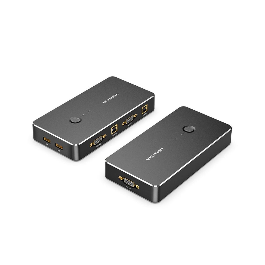 Vention 2 in 1 Out VGA KVM Switch Black Metal Type Vention 2 in 1 Out VGA KVM Switch Black Metal Type