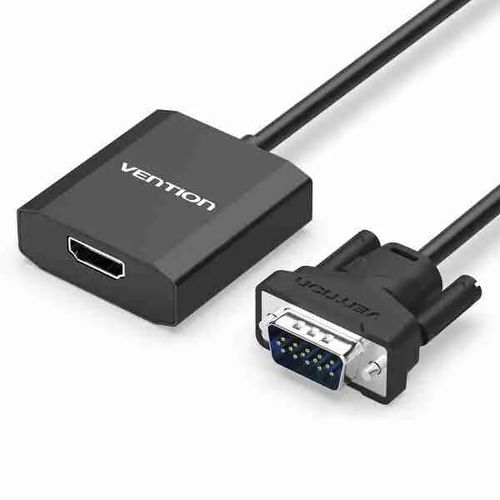 Vention VGA to HDMI Converter with Female Micro USB and Audio Port 0.15M Black Metal Type