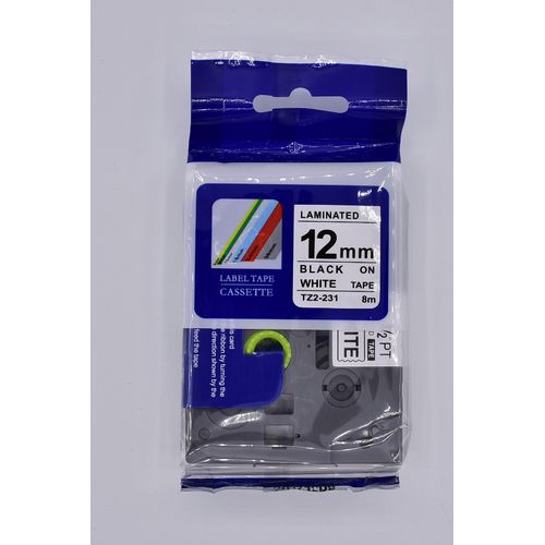 Brother TZ2-231 12mm x 8m Black on white label tape