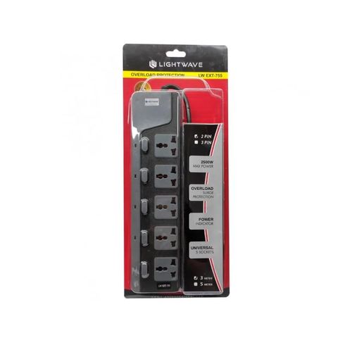 Lightwave 5-Way 3M Surge Protected Extension Lightwave 5-Way 3M Surge Protected Extension