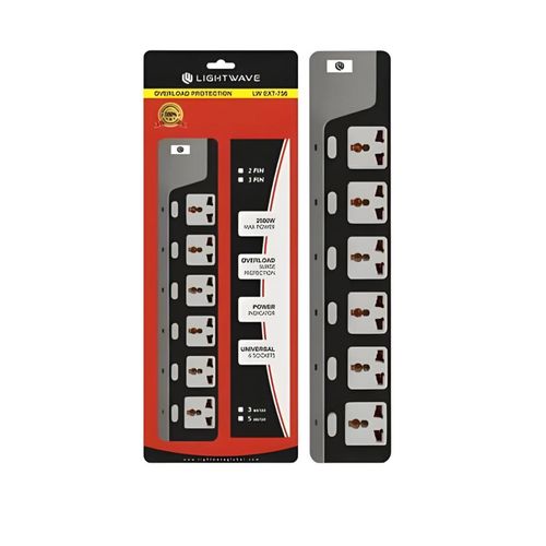 Lightwave 6-Way 3M Surge Protected Extension Lightwave 6-Way 3M Surge Protected Extension