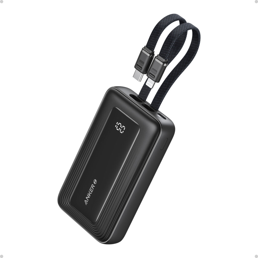 Anker Power Bank 10K 30W Built-in USB-C + Lightning Cable Black