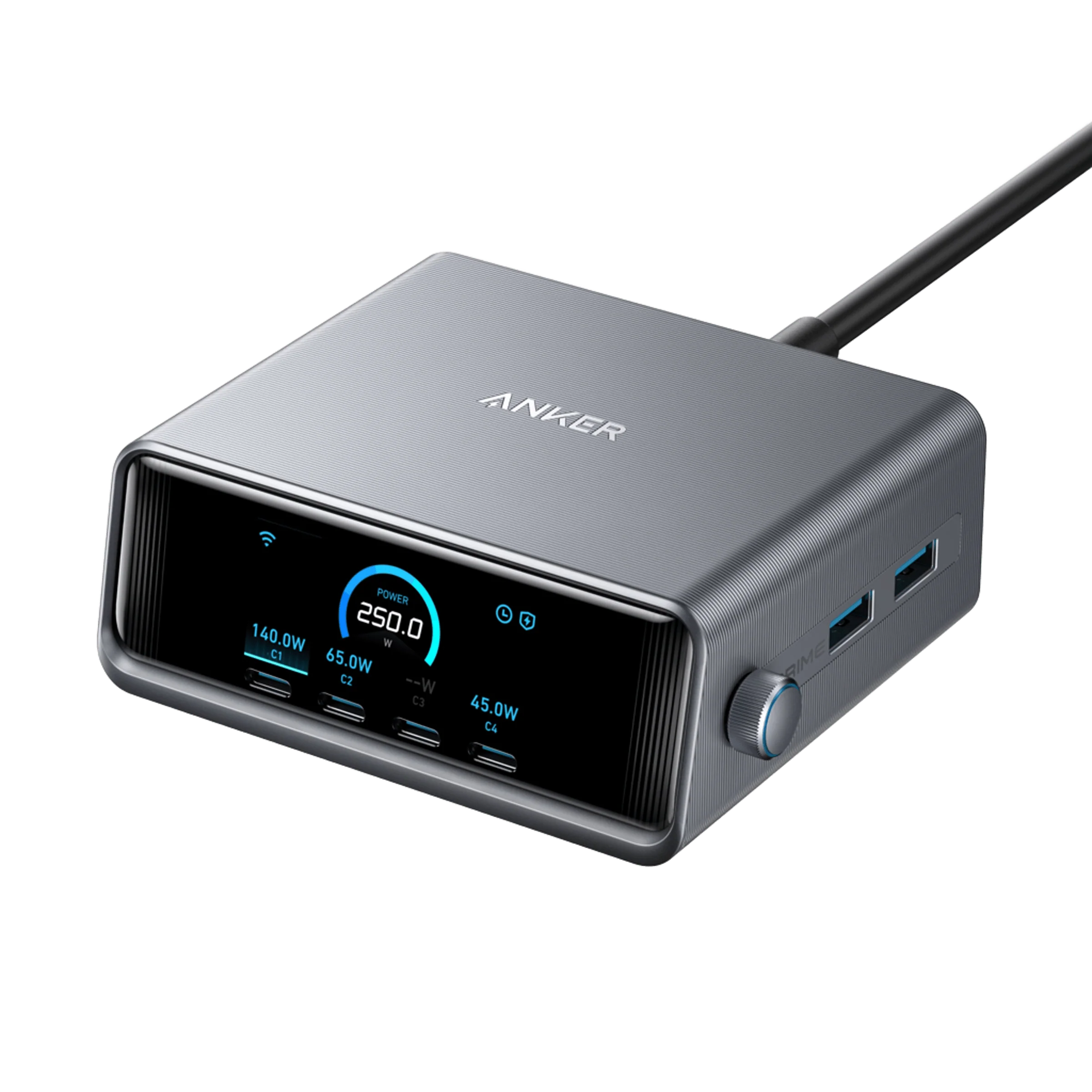 Anker Prime 250W GaN Desktop Charger 6 Ports Silver Anker Prime 250W GaN Desktop Charger 6 Ports Silver