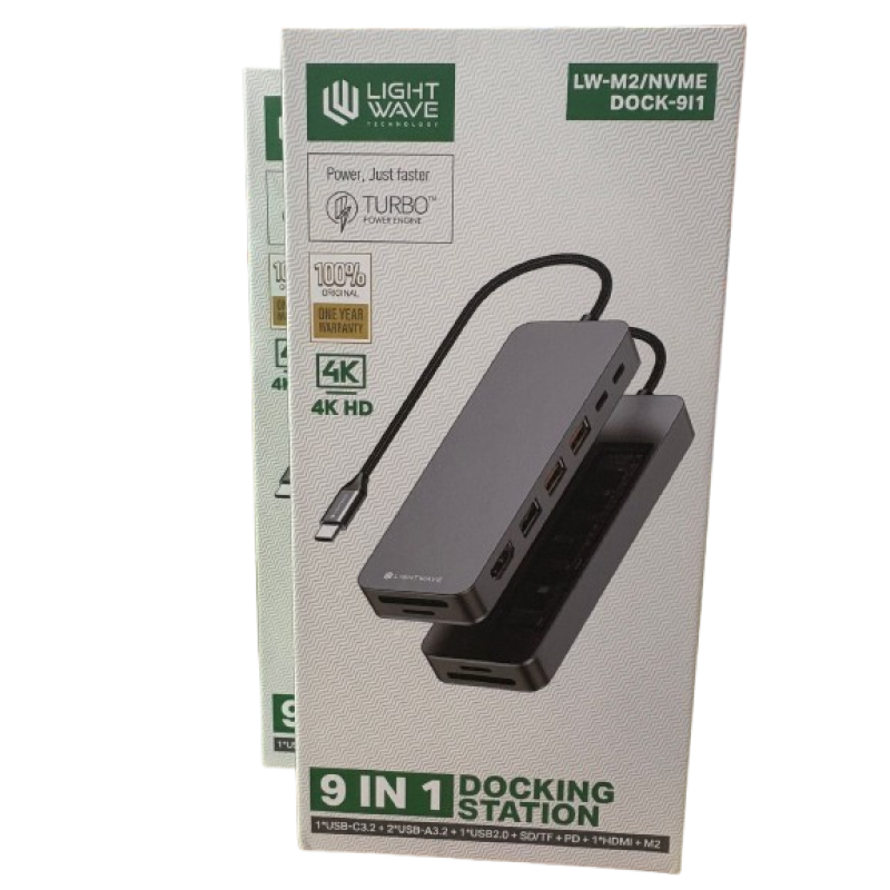 Lightwave LW-M2/NVME-DOCK-9I1 9-in-1 NVMe M.2 Docking Station