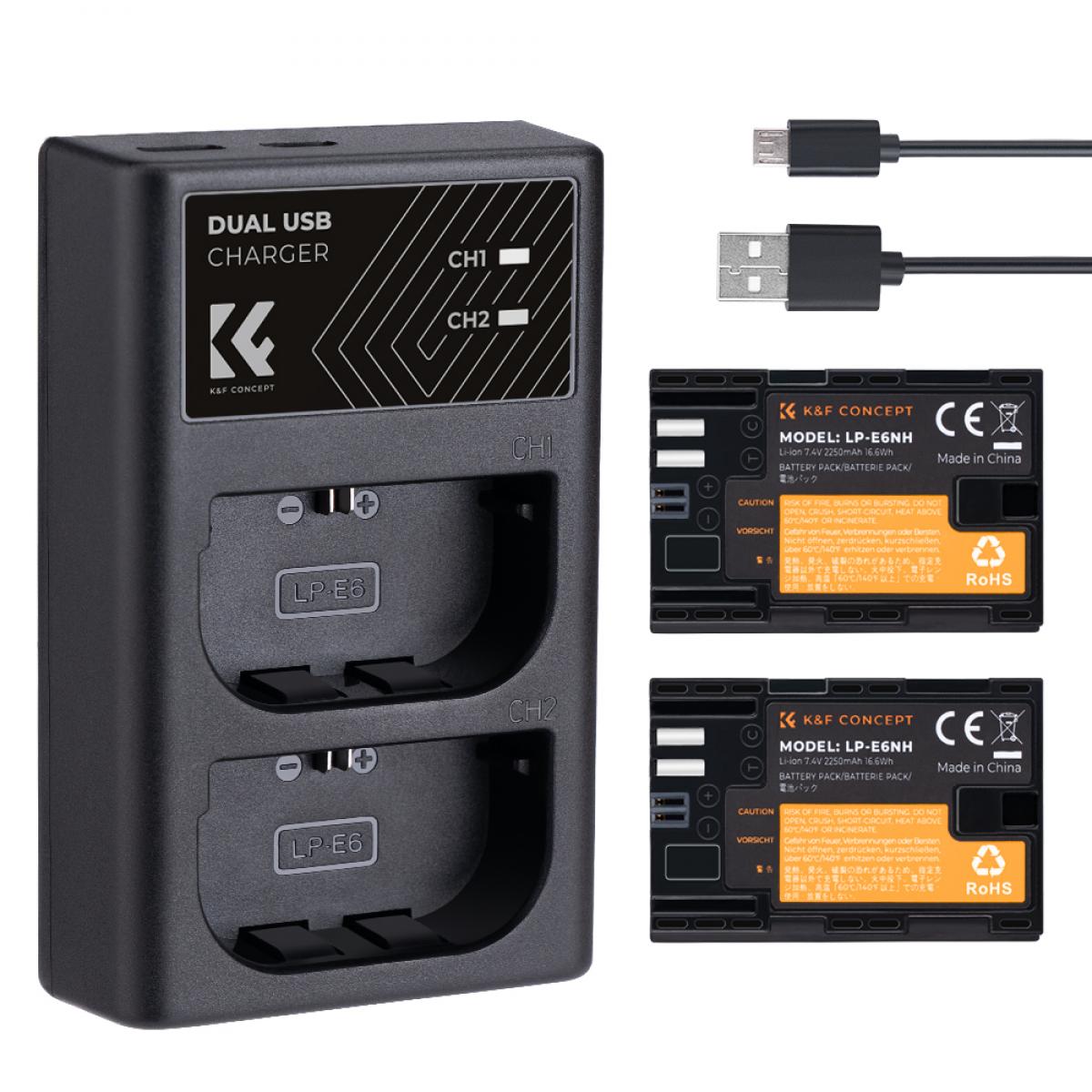 K&F LP-E6NH DUAL BATTERY & CHARGER K&F LP-E6NH DUAL BATTERY & CHARGER
