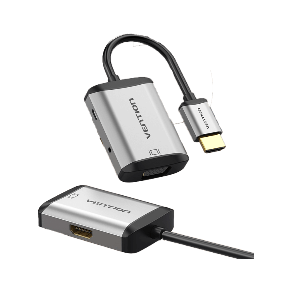 Vention HDMI to HDMI+VGA Converter 0.15M Gray Metal Type- AFVHB v Vention HDMI to HDMI+VGA Converter 0.15M Gray Metal Type- AFVHB