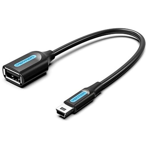 Vention USB 2.0 Mini-B Male to A Female OTG Cable 0.15M Black PVC Type- CCTBB Vention USB 2.0 Mini-B Male to A Female OTG Cable 0.15M Black PVC Type- CCTBB